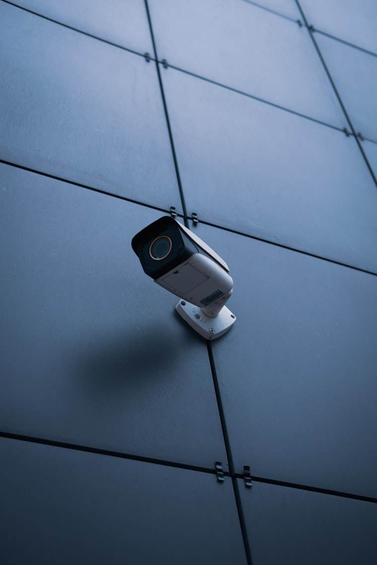 A CCTV camera on a building