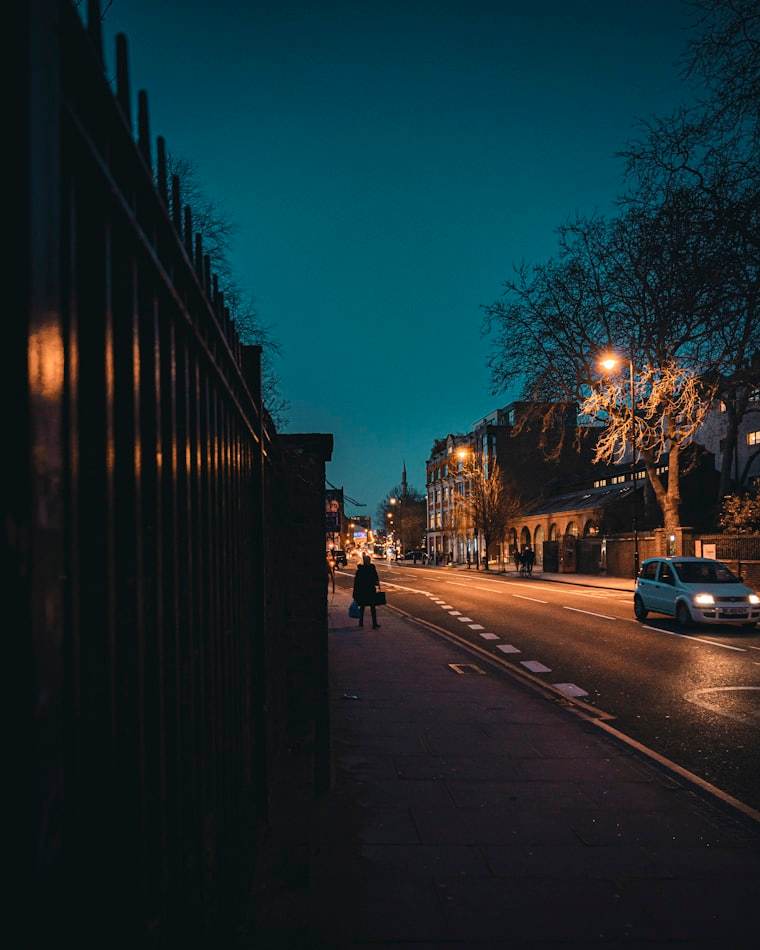 A street at night during a patrol