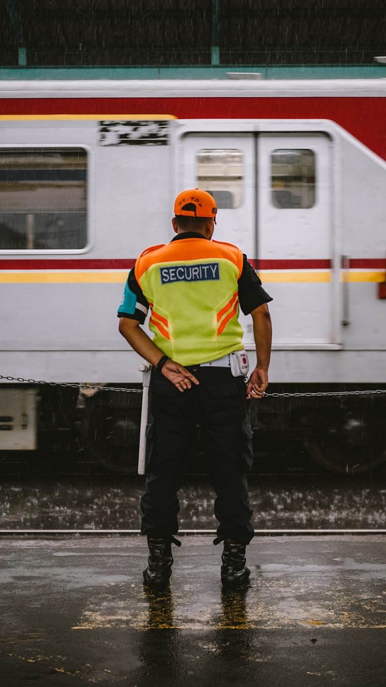 A security officer on duty